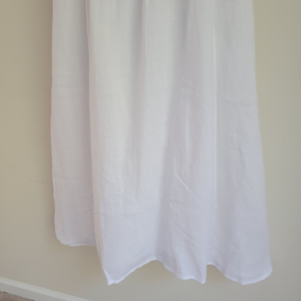 NWT Quince 100% European Linen Fit & Flare Midi Dress, White, S - Picture 3 of 12